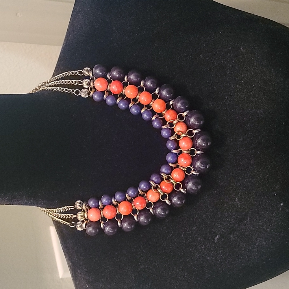 3 row beaded necklace